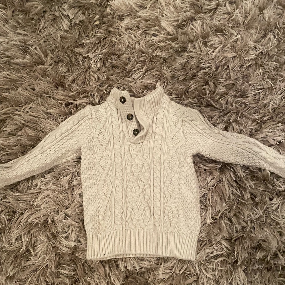 GAP Cable Knit Turtleneck Sweater - Cream